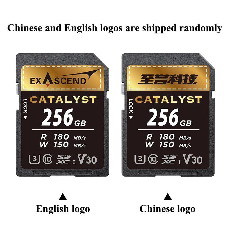 Original Exascend SD Card Catalyst 64GB 128GB 256GB Memory High Speed 180MB/S Video Card V30 SDXC Flash SD Vedio Card for Camera