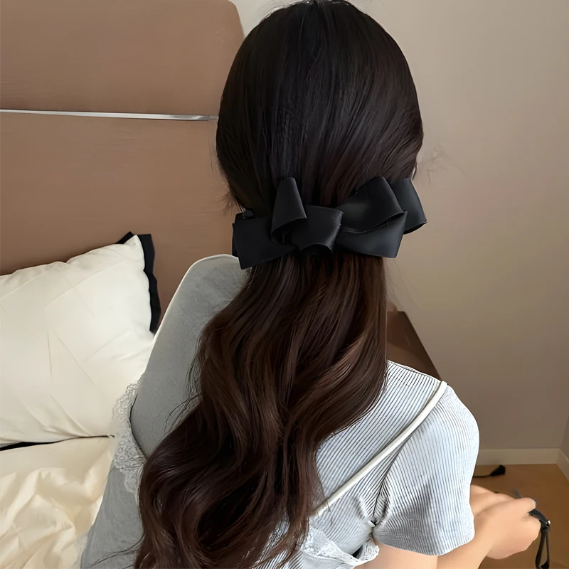 1/2 шт., французская двухслойная атласная заколка для волос в форме бабочки, милая и простая, подходит для высоких хвостов и вьющихся волос