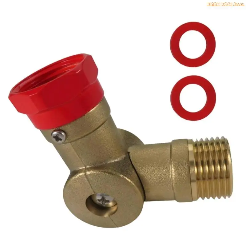 K1AE Brass Hose Elbow Fitting with 3/4 in Female x Male Hose Thread, 180 & 360 Degree Elbow Motion and Washer Seal for Outdoor