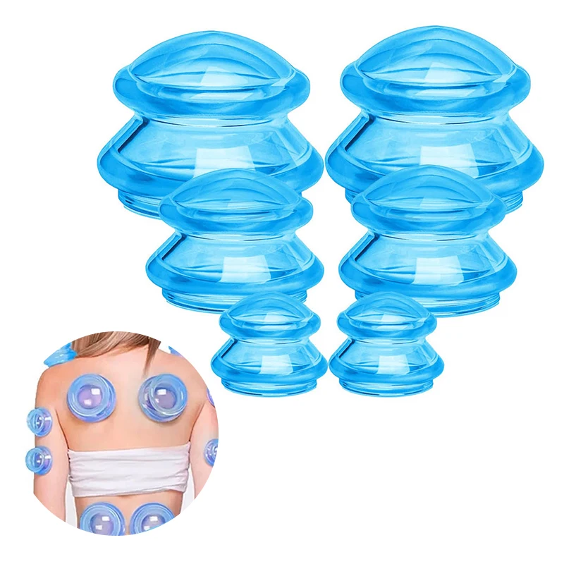 

4pcs Jar Silicone Massage Cups Massager Face Sucker Ventouse Anti Cellulite Suction Cup Vacuum Cupping Body Pain Relief