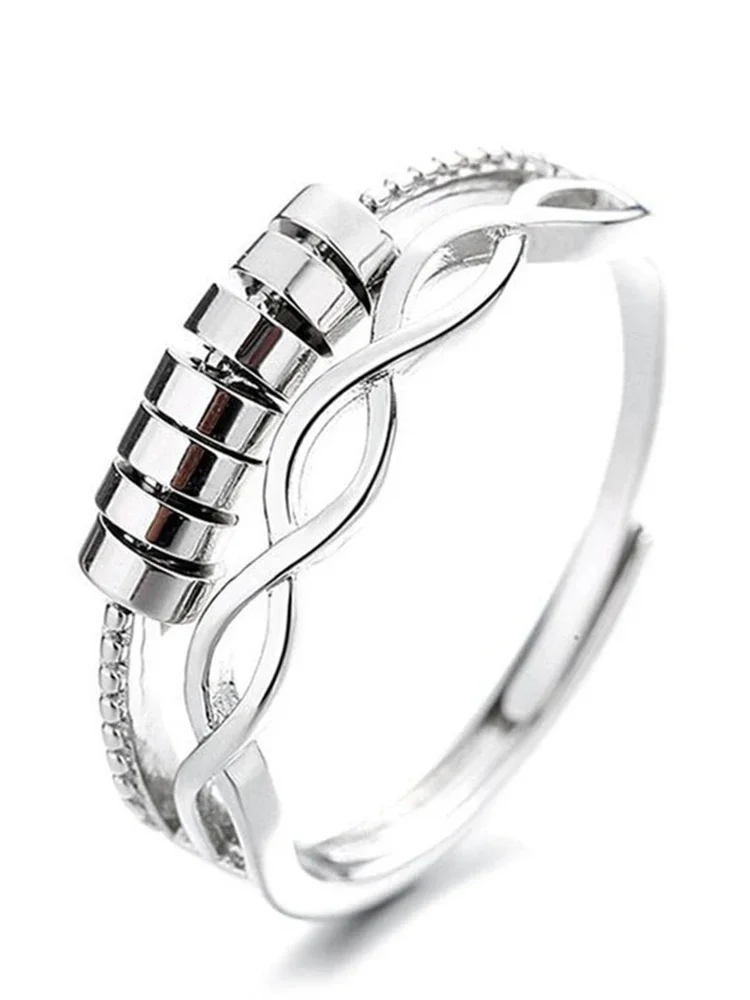 חרדות טבעת רוטה 925 כסף סטרלינג פידג 'ט אביזר זהב לבן מתנה מתנה נגד מתח גאדג' ט עבור גברים