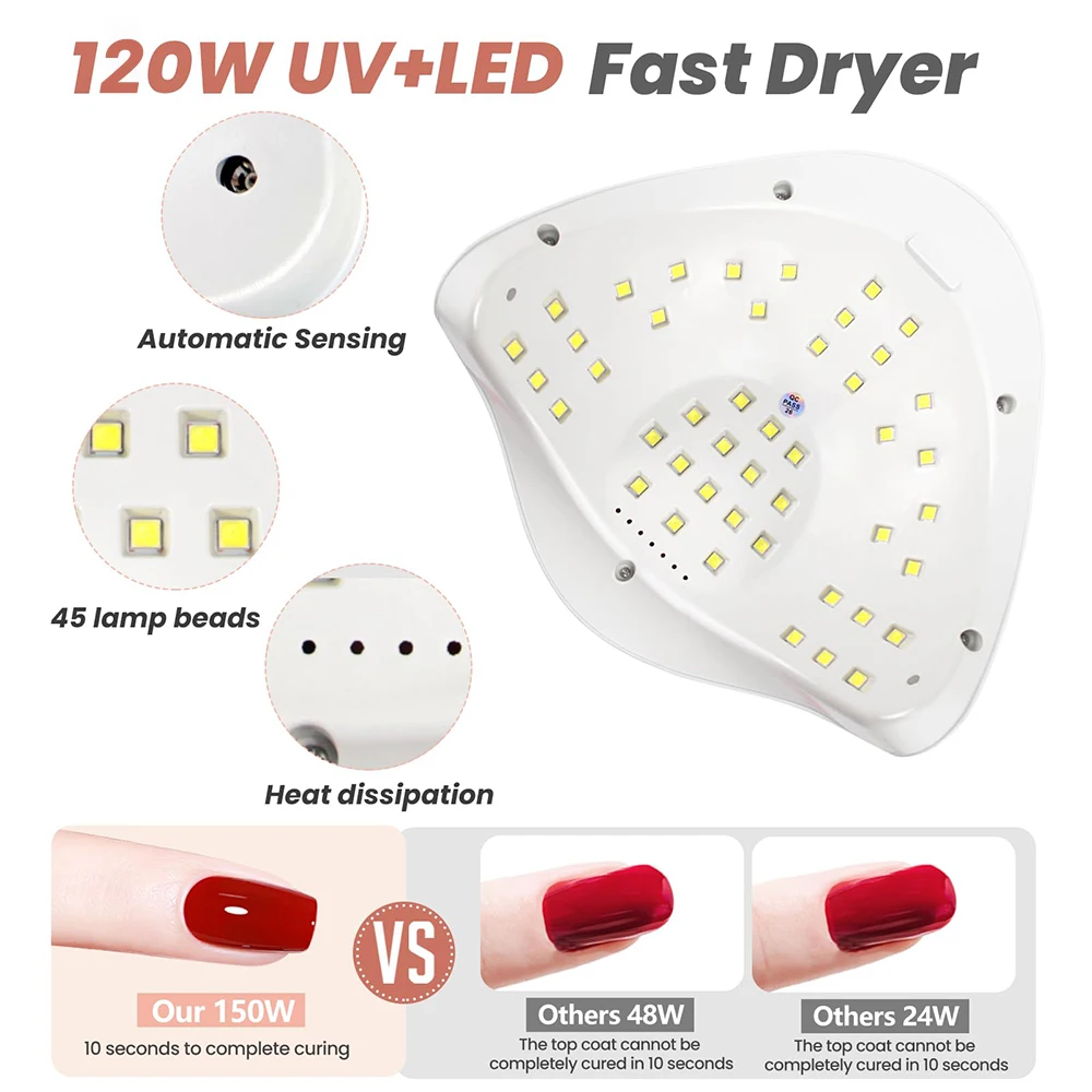 LINMANDA SUN X5 MAX 120W UV LED Nail Lamp for Fast Drying Gel Nail Phototherapy Machine 45 LEDs Manicure Tool Salon Equipment image 4