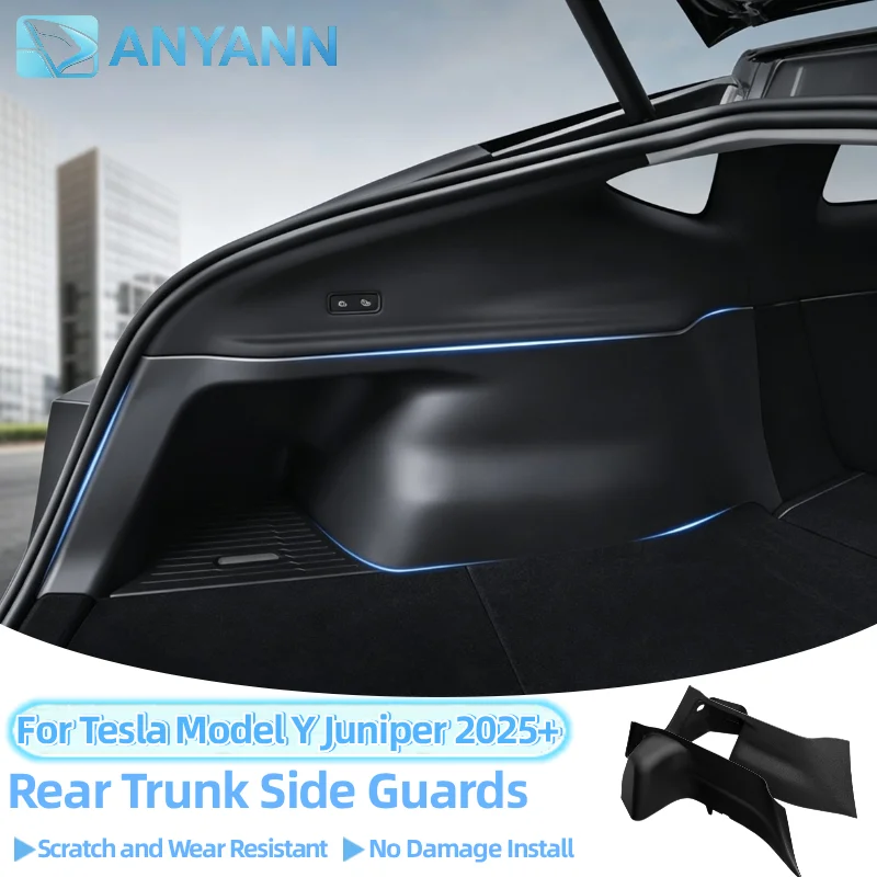 For Tesla Model Y Juniper 2025+ TPE Full Cover Trunk Side Guards Fluff Surface Corner Pads Interior Protector Accessories
