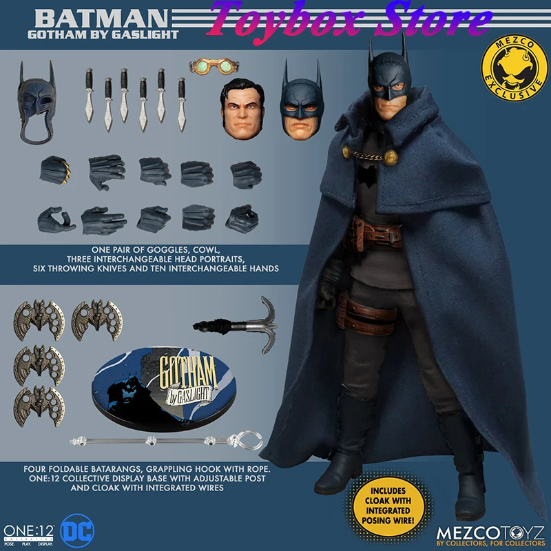 Mezco 3497 1/12 Collectible Batman Action Figure Gotham Under the Gas Lamp Series Mini 6