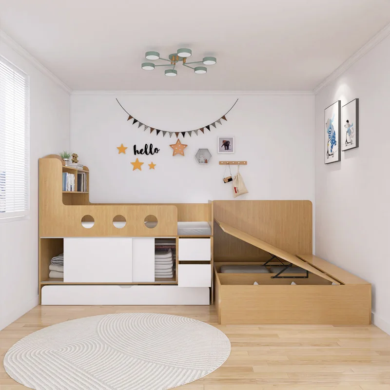Dislocation type upper and lower beds, tatami, split-level high and lowbeds, parent-childbeds, a family of four children's roo