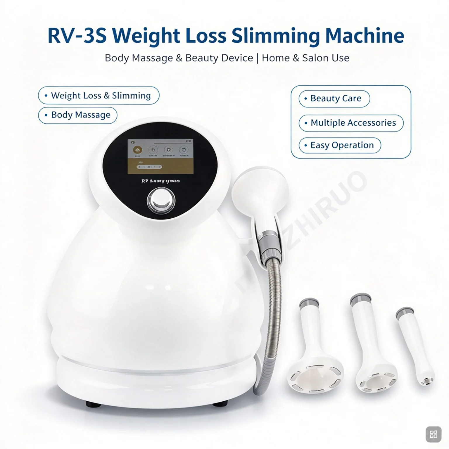 Home Use 3-in-1 LED Photon Rotating Vacuum RF Fat Burning Weight Loss Slimming Machine for Home Beauty Therapy