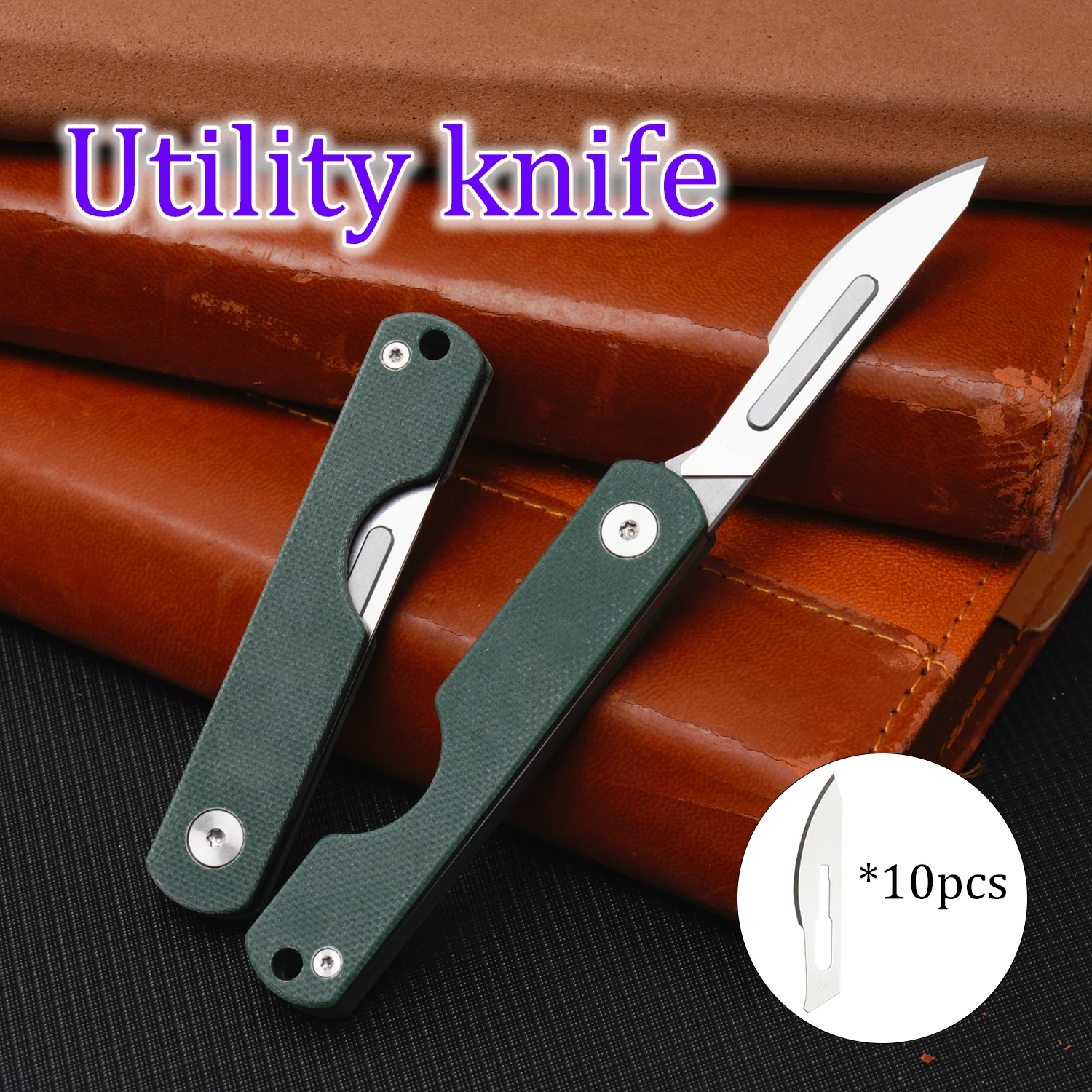 

Titanium Alloy Folding Knife Anti Slip Frosted Handle Practical Multifunctional Outdoor EDC Camping Tools Replaceable Blade