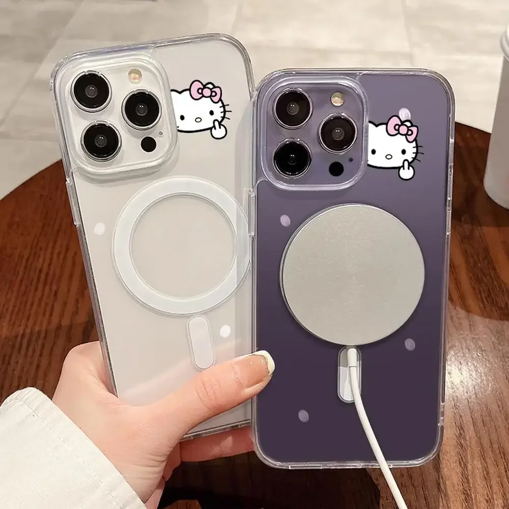 حافظة آيفون سانريو Kt لمنع السقوط آيفون 16/15/14/13/12/11 فتاة آيفون 13 حافظة كيتي كات ملحقات كاواي 2025 جديد