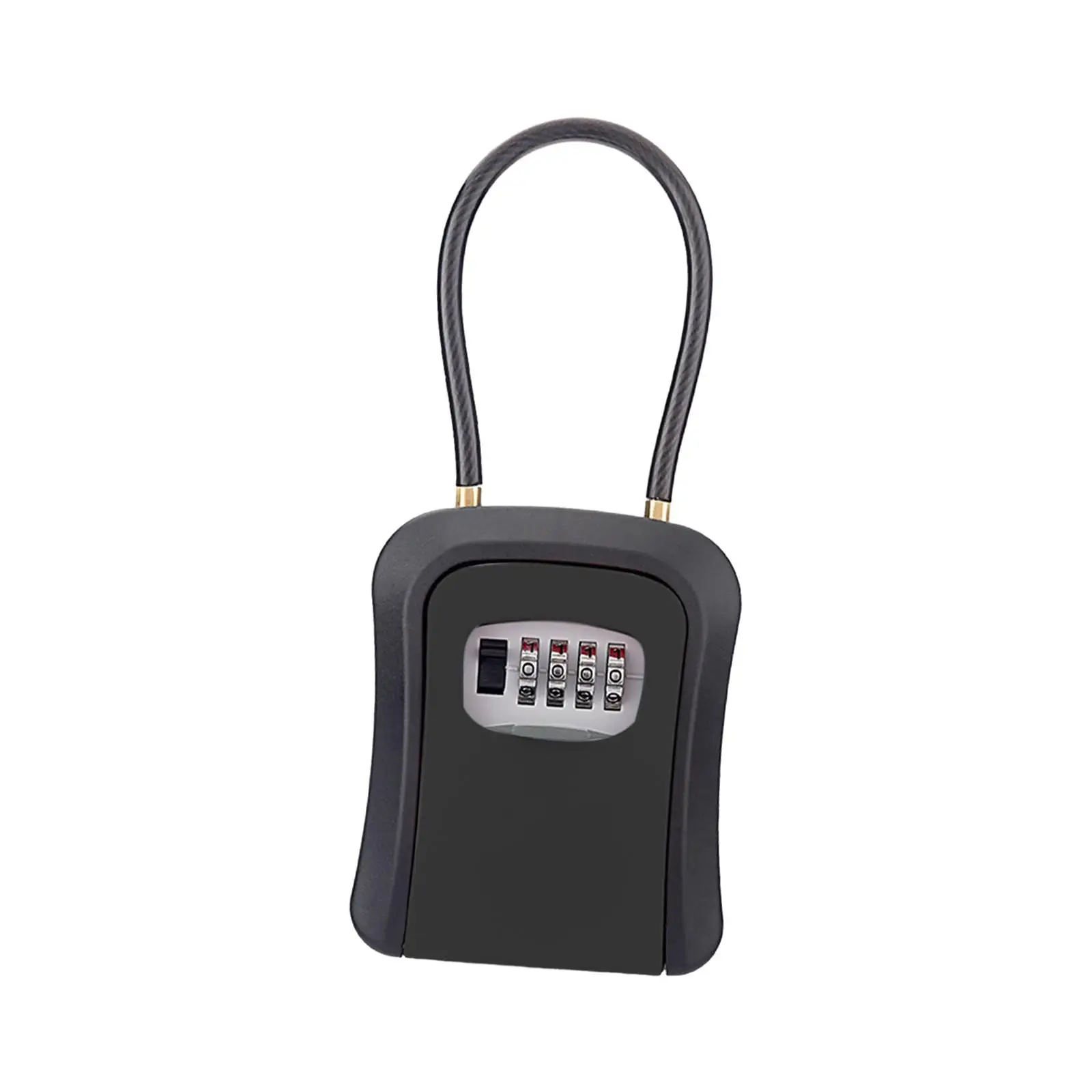 Portable Multifuncional Key Storage Lock Box, Steel Cable Shackle, tamanho interno 8.6x6.5x3cm, caso de corrente removível para armazém