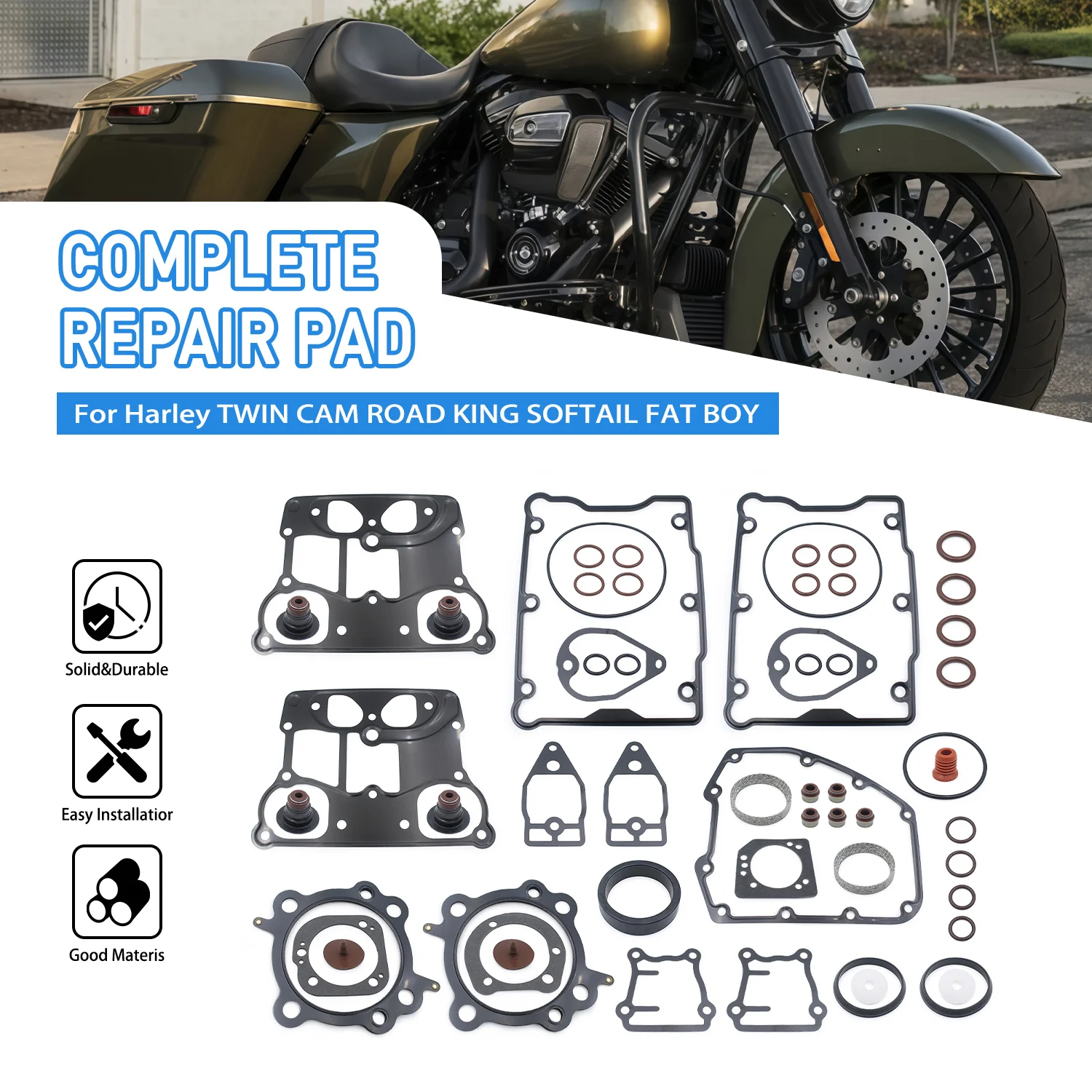 

Motorcycle Gasket Clutch Cover Kit Compatible Engine Gasket Set For Harley 1999-2006 Twin Cam Big Bore Softail Springer Fat Boy