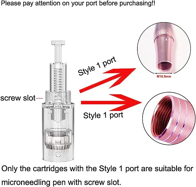 100/50/10pcs12pin/36pin Nano Tip Dermapen Screw Needle Cartridge Microneedling Replacement Microneedle Tattoo Nano Cartridge