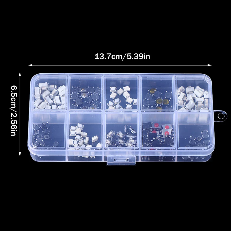 【AYy】200Pcs/Box 2026 New 10 Types Durable Car Remote Control Tablet Actile Push Button Switch Car Key Button Touch Micro Switch