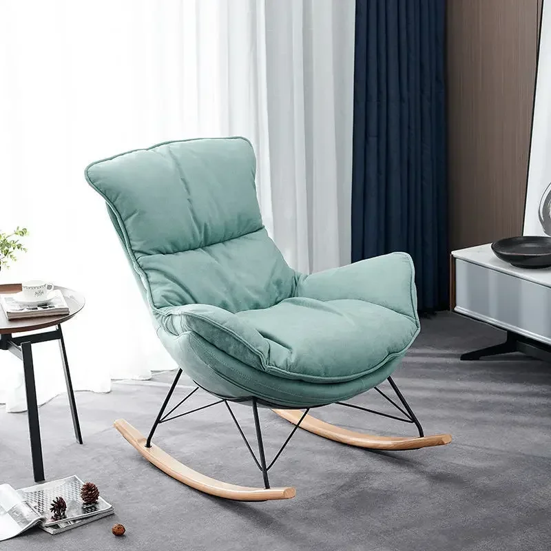 Nordic style rocking chair technology cloth sled lounge chair living room lazy person single sofa snail chair