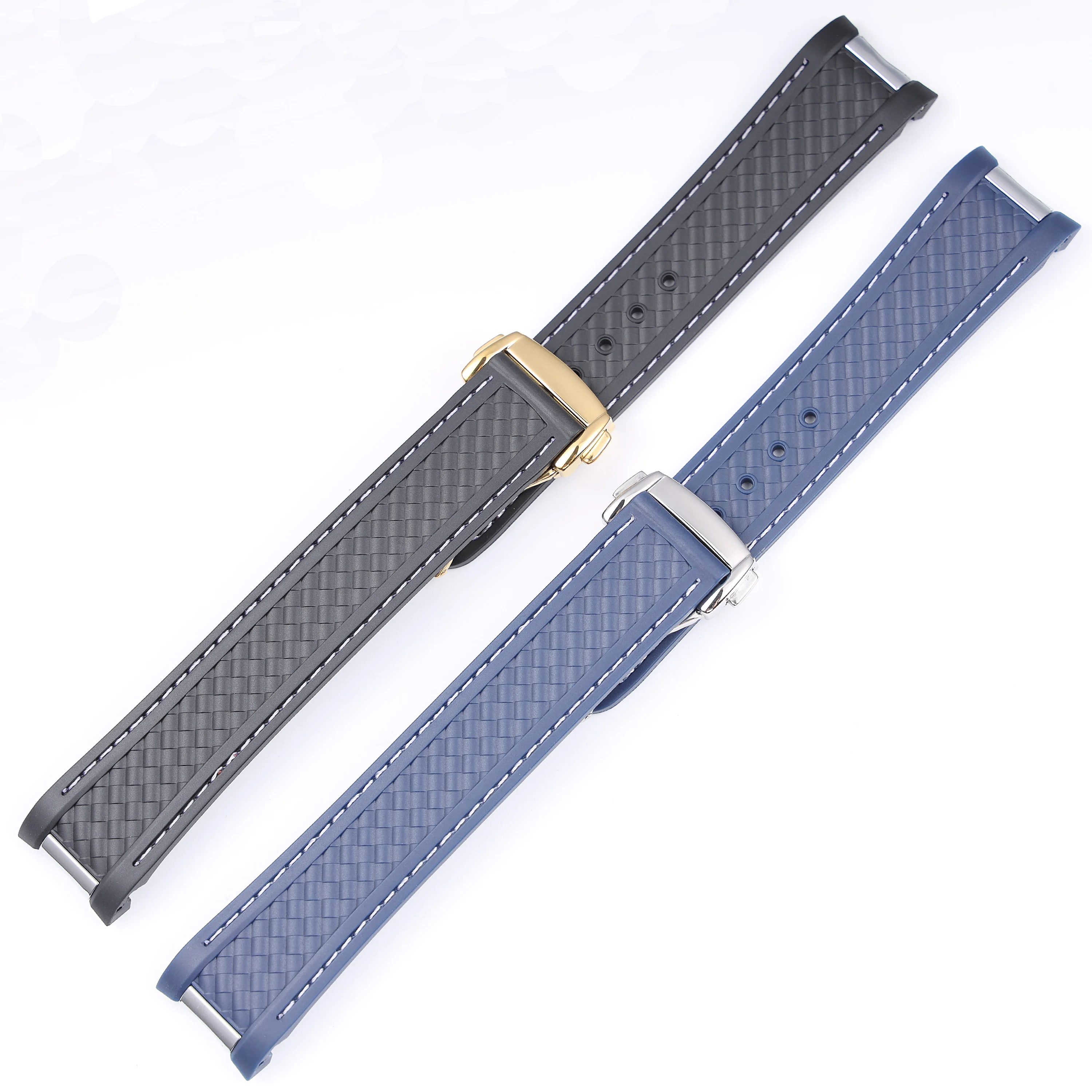 20mm Rubber Silicone Watch Strap Fit For Omega Seamaster 300 AT150 Aqua Terra Ultra Light 8900 Steel Buckle Watchband Bracelets