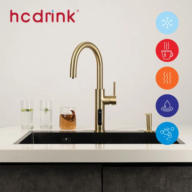 

Iwater Chinese 5 In 1 Under Sink Chiller Small Electric Instant Boiling Heater Cooler Sparkling Dispenser Long Neck Water Tap