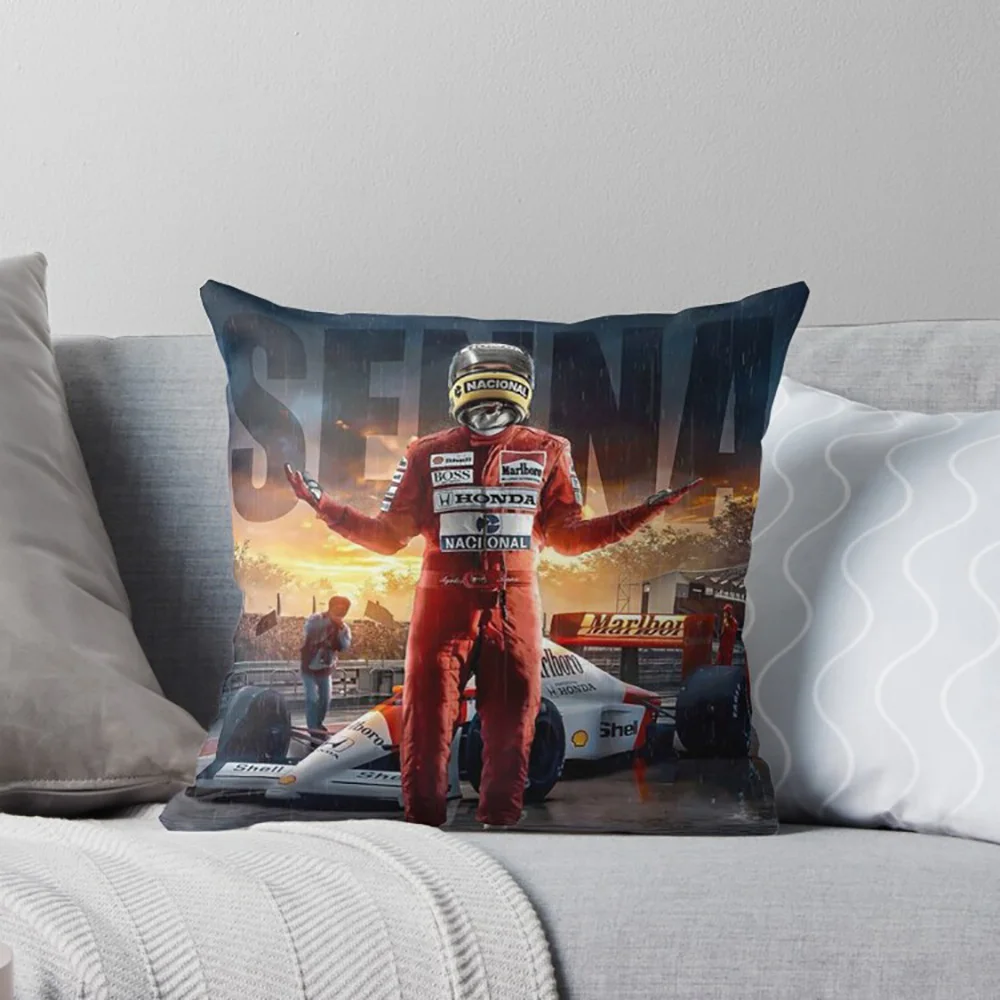 the king of rain Ayrton senna Helmet The Legend formula 1 F1 drive to survive Cushion Cover Gift ThrowPillow Case Cover for Home