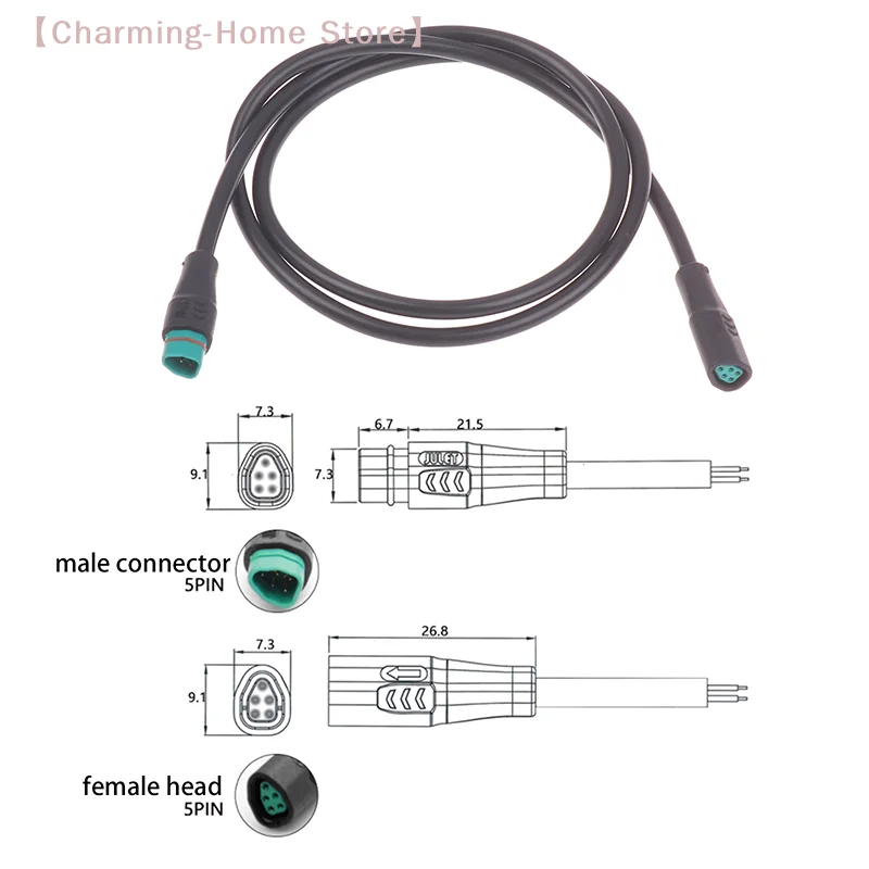 【M】Ebike Display Extension Cable 5PIN Male Female Wire For BAFANG Display CAN Protocol DPC010 DPC080 Waterproof Extension Cord