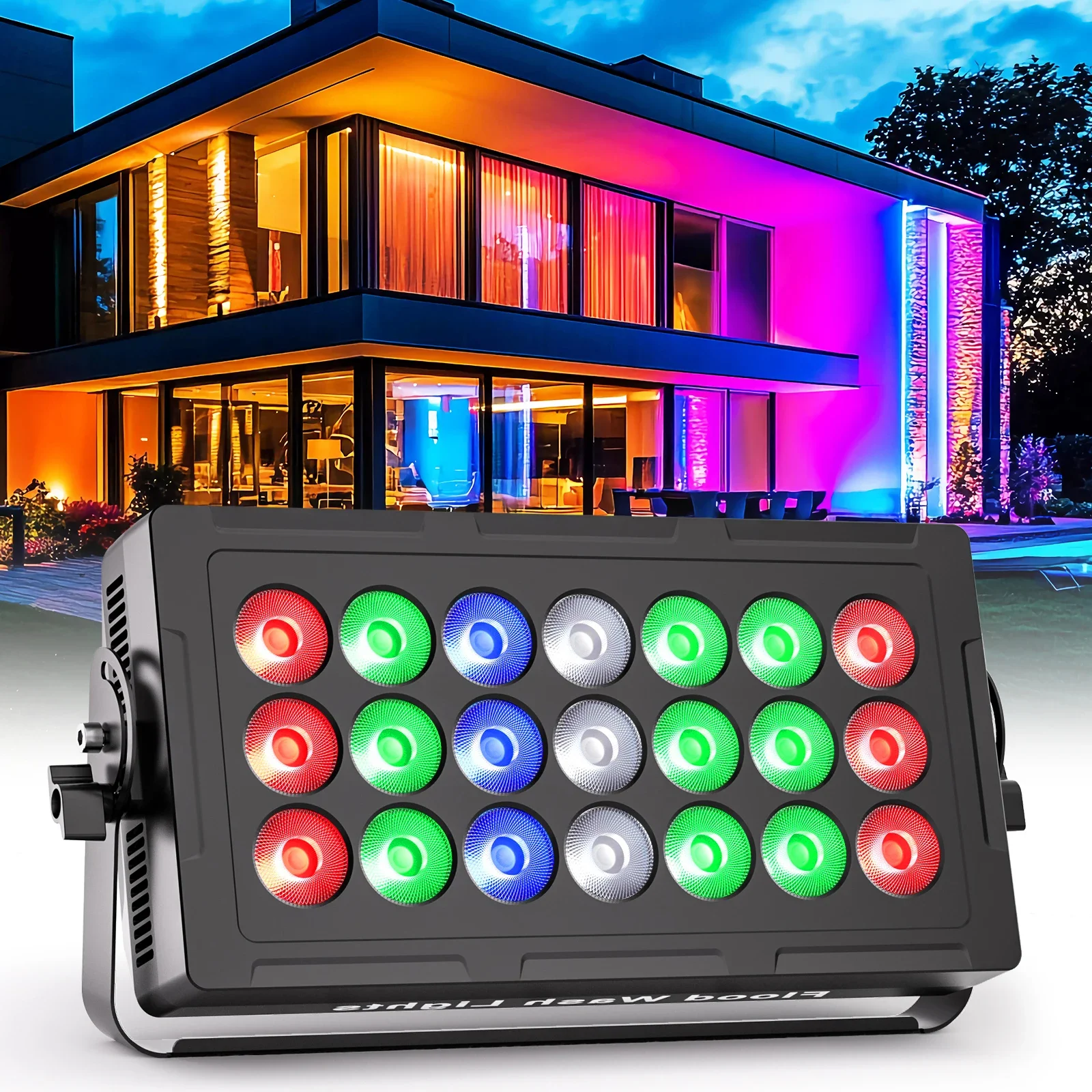 

GEFENSI 21X15W RGBW LED Wall Washer Light Effect Outdoor Building Lighting DMX512 Strobe Stage Light Bar Wedding Club Party Lig