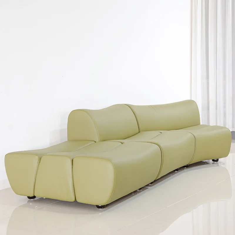 &S l Modern Leather Sectional Sofa Set Wood Legs-Eco-Friendly Sponge Filled Modular Design for Apartment Hotel Living Rooms*