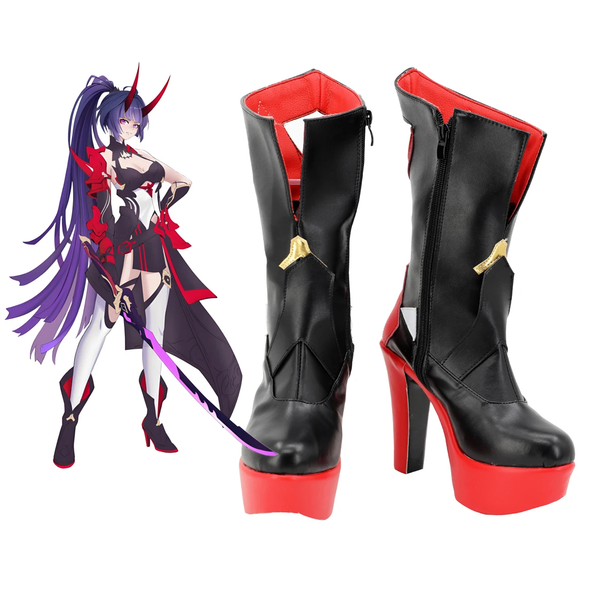 

Honkai Impact 3 Herrscher of Thunder Cosplay Shoes Raiden Mei Custom Boots High Heels Any Size