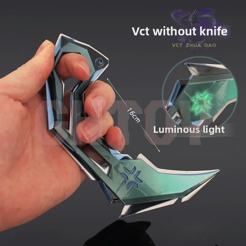 

16cm/6.29in Valorant Game Peripherals Luminous VCT Claw Knife Metal Weapon Model Tactical Command Knife Desktop Ornament Boy Toy