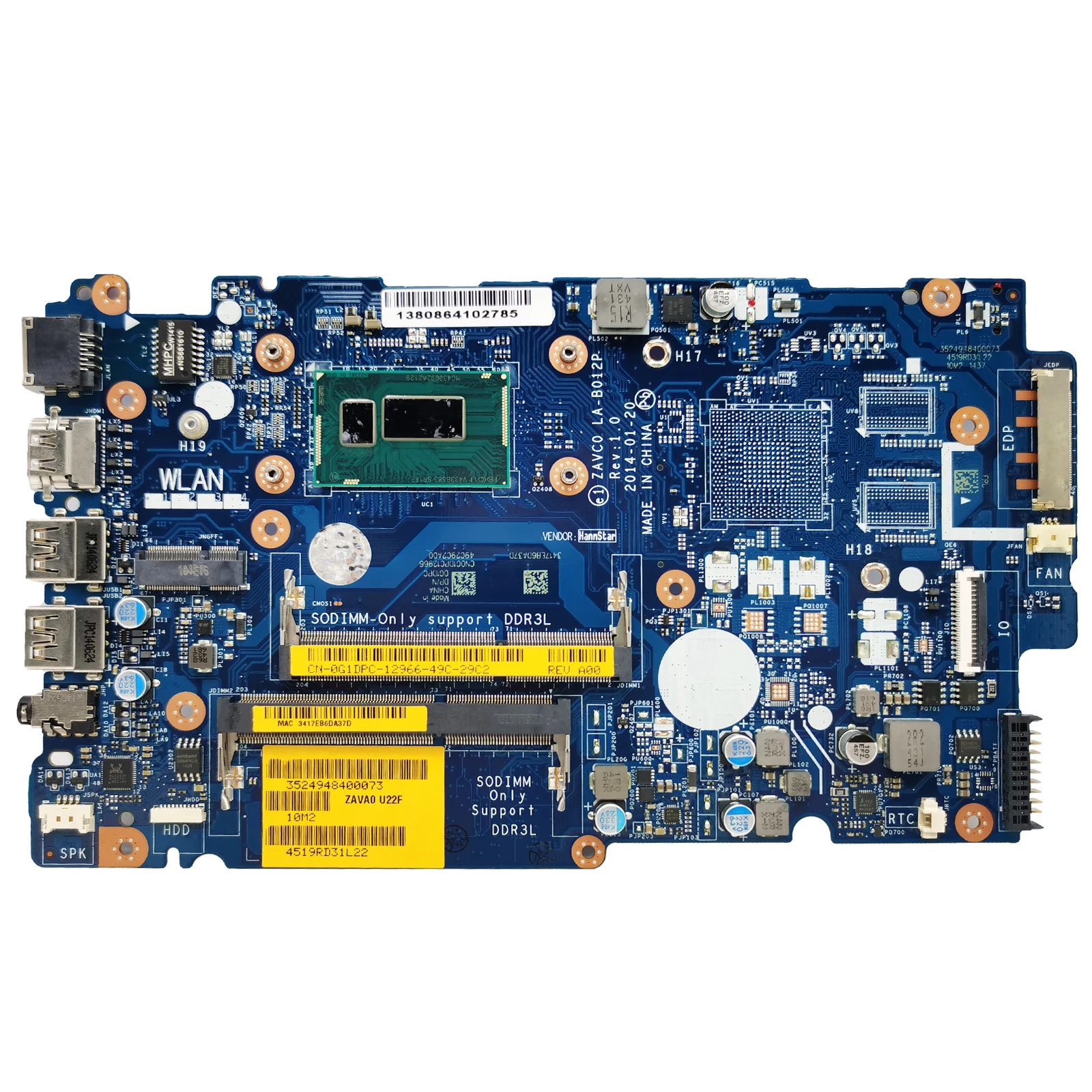 Zavc0 LA-B012P para dell inspiron 5447 5547 5548 5442 5543 5542 placa-mãe do portátil cpu I5-4th gen v2g testado bom