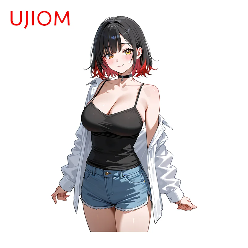UJIOM NSFW Seductive Big Chest Girl Wall Sticker Interesting Chic Occlusion Scratch Surfboard Decal Suitable For Bedroom Decor
