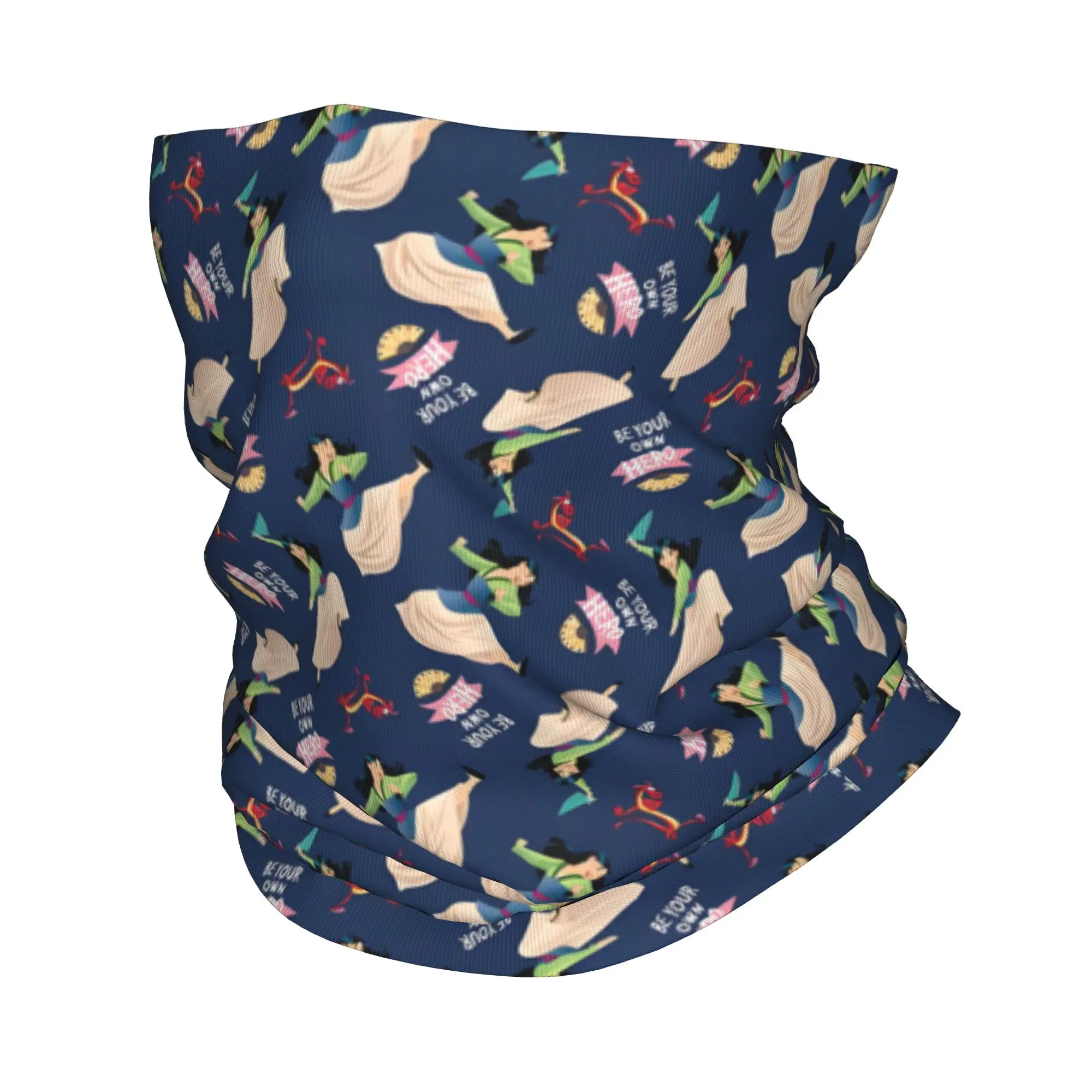

Custom Kawaii M-Mulan M-Mushu Winter Headband Neck Warmer Women Men Ski Camping Tube Scarf Cartoon Movie Face Bandana Gaiter