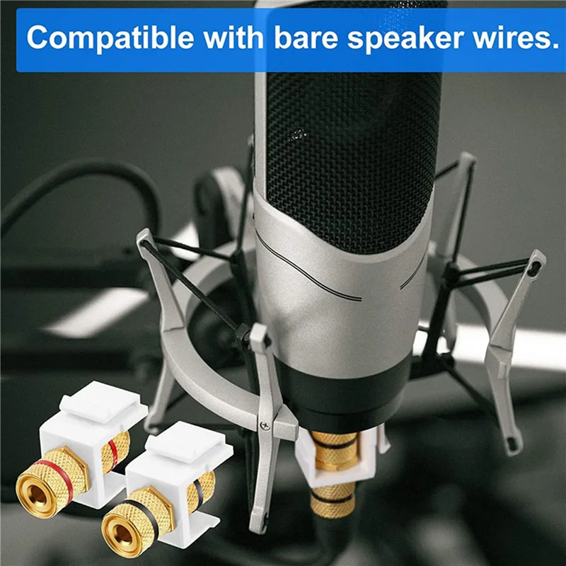 

【CLEARANCE】36 Pieces Banana Jack Binding Post Keystone Jack Insert, Black And Red Rings Audio Speaker Keystone Connector Screw T