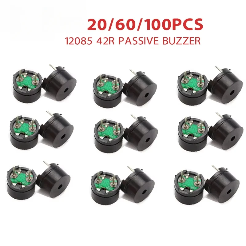 20/60/100PCS 12085 Passive Buzzer 3-12V 12MMx8.5MM 42R Resistance 3V 5V 9V 12V in Common Use Mini Piezo Buzzers Kit