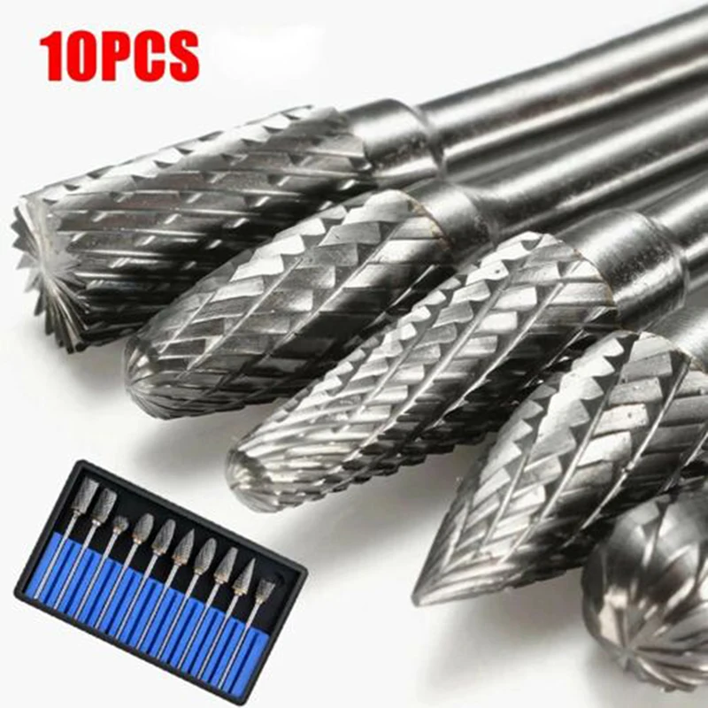 

10PCS Tungsten Carbide Drill Bits 3x6mm Rotary Burrs Metal Diamond Grinding Woodworking Milling Cutters Drill Bits Hardware