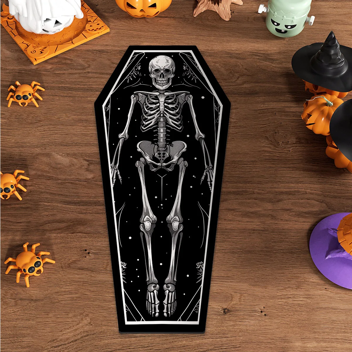 Skeleton Print Bathroom Foot Mat Absorbent Bath Floor Mats Non-slip Quick Dry Shower Rug Toilet Pad Doormat Washable