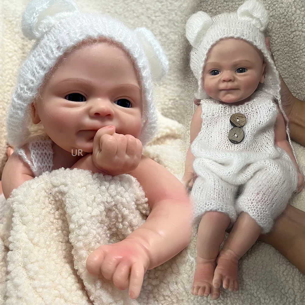 

16" Micro Preemie Cute Full Body Soft Silicone Doll Lifelike Baby Girl Surprise Children Anti-Stress Cuerpo Entero Kids Gift