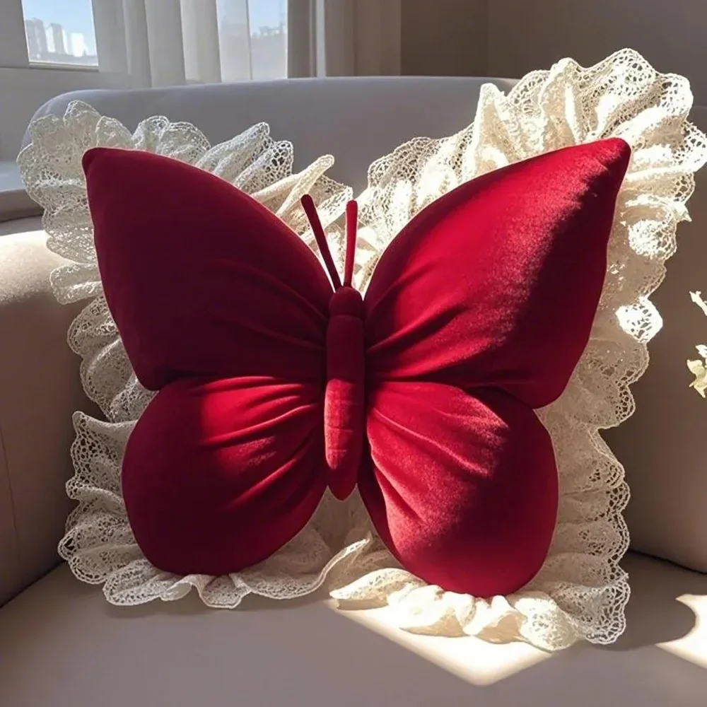 

НОВЫЕ нежные подушки-бабочки ручной работы с кружевом для эстетического художественного украшения для дома, девушки, женщины, подарок, офисное кресло, декор для спальни