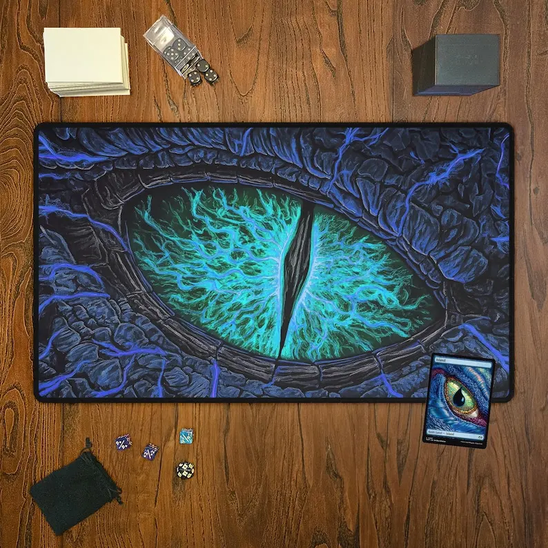 

60x35cm Flying Dragon Eye Design TCG MTG Trading Card Game Pad Anti slip and Washable Lock Edge Suitable for Magic Party