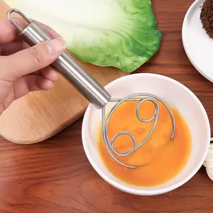 Batedor de Massa Profissional com Alça, Aço Inoxidável, Holandês, Misturador de Sourdough, Ferramenta de Cozinha para Assar Pão, Pastelaria, Dinamarquês 8 principais vendas batedeira bolo profissional - №5