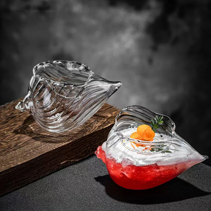 

1pc Conch Shaped Cocktail Glasses Cups Personalized Cocktail Glass Cup Shell Cup Atmospheric Wine Glass Premium Glass Cups
