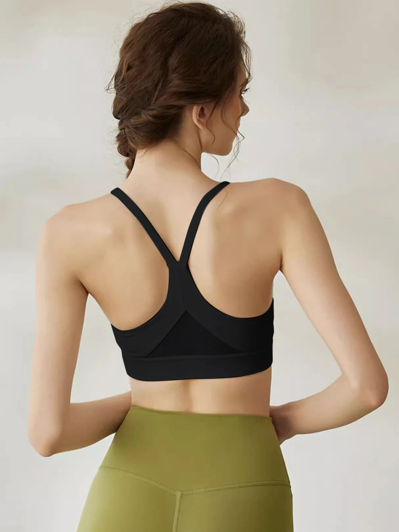 Women's Large Size Sports Bra with Beautiful Back Design, Shockproof Running Vest, Professional Fitness Bra, Side Breast Support Yoga Bra