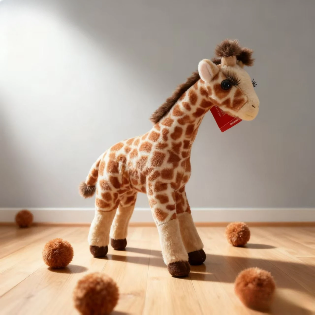 

Simulation giraffe plush toy deer doll zoo with bracket doll ornament gift