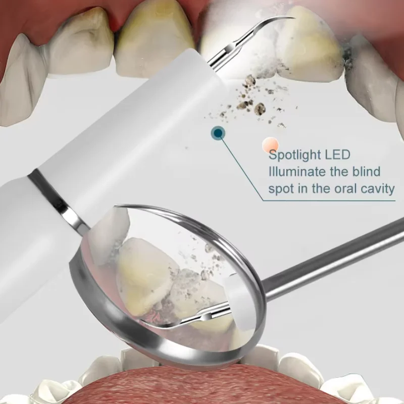 Portable Home Tooth Scaler Ultrasonic Tartar Remover with 3 Modes Rechargeable Teeth Cleaning Tool Set
