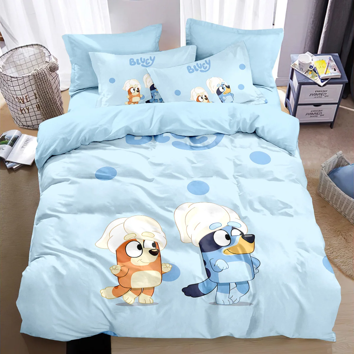 تصميم جديد B-Blueys غطاء لحاف المخدة اللصوص الفلفل الحار طقم سرير للكبار صبي فتاة غرفة نوم الأطفال حجم واحد مزدوج