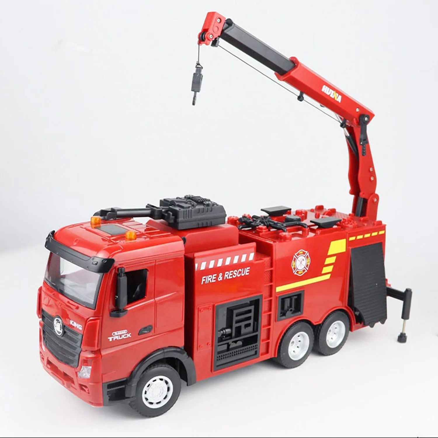 HUINA-Caminhão de Combate a Incêndio de Controle Remoto, Sprinkler Car, Veículos Brinquedos para Menino, Presentes para Menino, 2.4G, 1:18, 9CH, 1362, TH24246