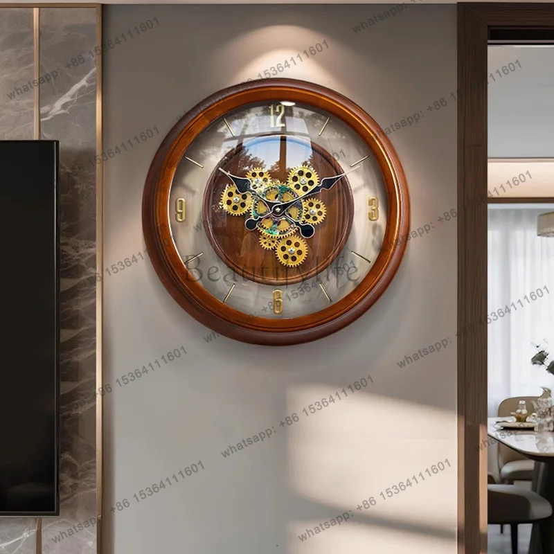Best Sellers Wooden Digital Clock Wall Vintage Aesthetic Design Round Fashion Clock Wall Restaurant Minimalist Horloge Murale Ho