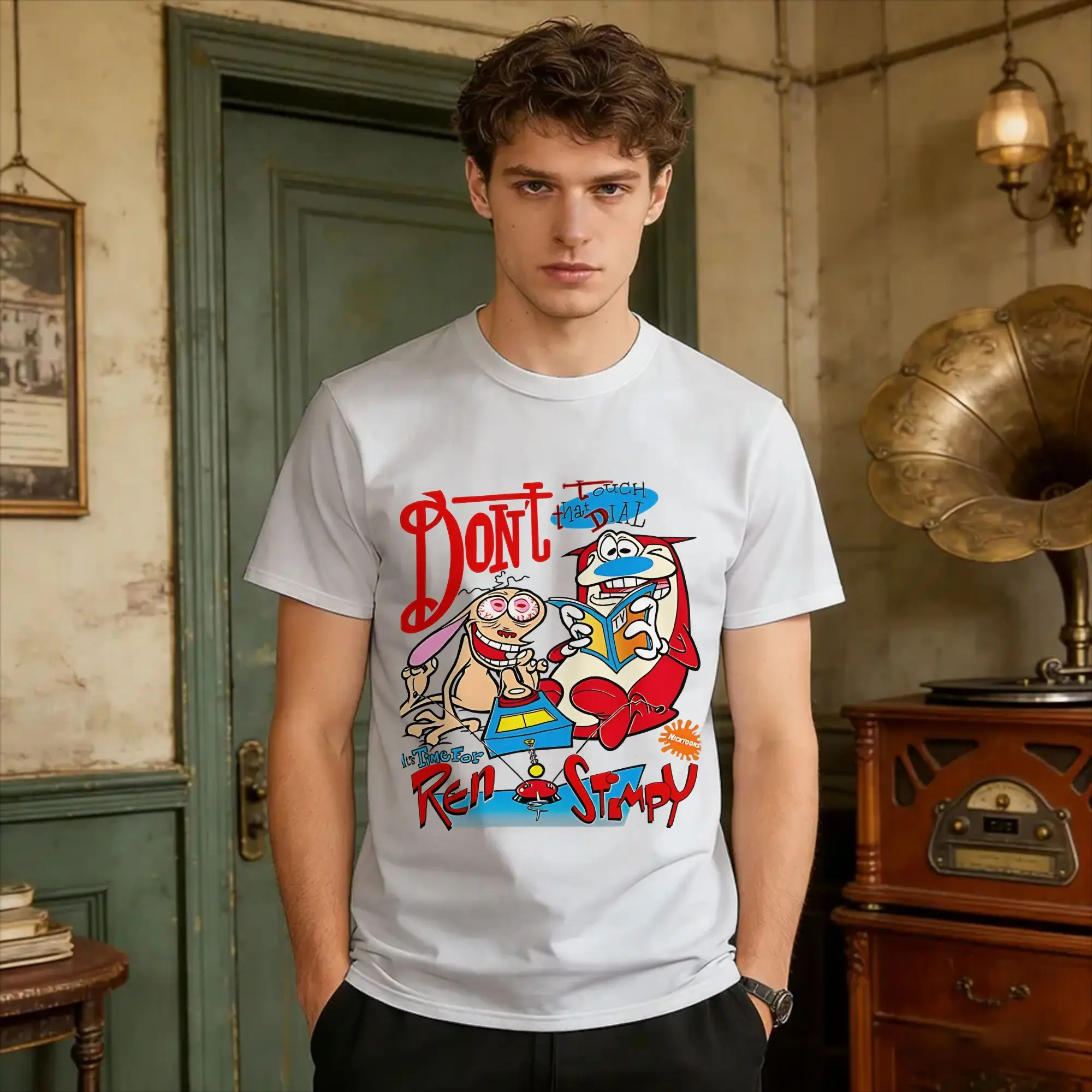 Men's T-Shirt Ren And Stimpy Dont Do It    T-Shirts Harajuku  Summer Tees Vintage Cotton Tops Plus Size 6XL