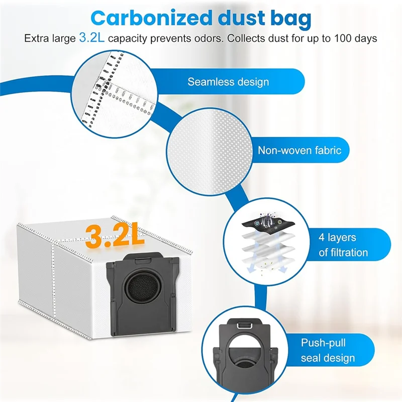 

ABWM-Accessories Parts For Dreame X50 Ultra Robot Vacuum Parts Main Side Brushes Hepa Filter Mop Cloth Dust Bags