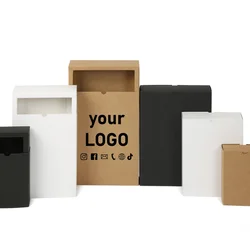 10 cardboard gift boxes, drawer-type boxes, kraft paper boxes, printable LOGO, tea storage and packaging boxes