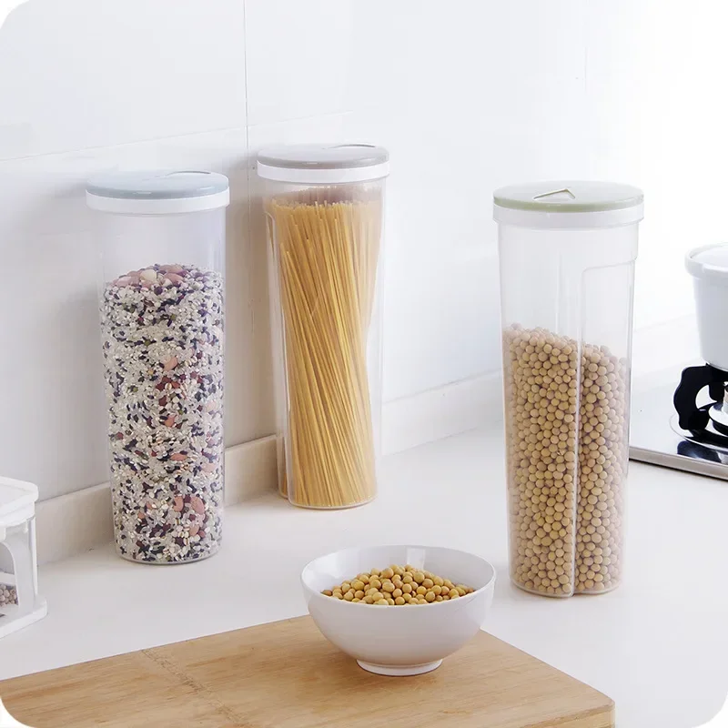 Noodle Jar Sealed Household Food Jar Grain Storage Box Transparent Moistureproof Storage Jar Kitchen Pasta Rice BeanFood Storage