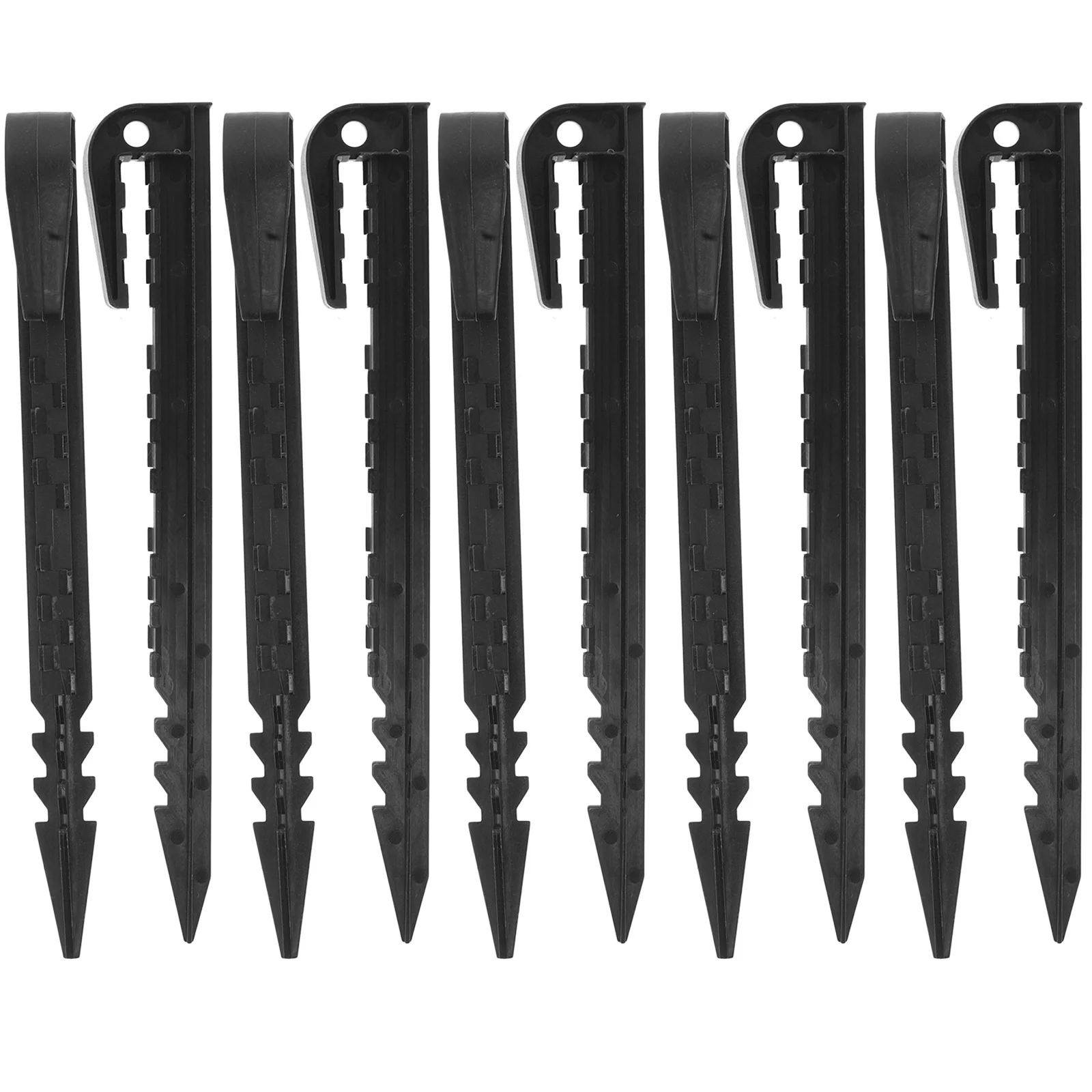 

20pcs Outdoor Canopy Stakes Plastic Tent Pegs Beach Sand Camping Gardening Landscaping Fence Spikes Black Durable Lightweight