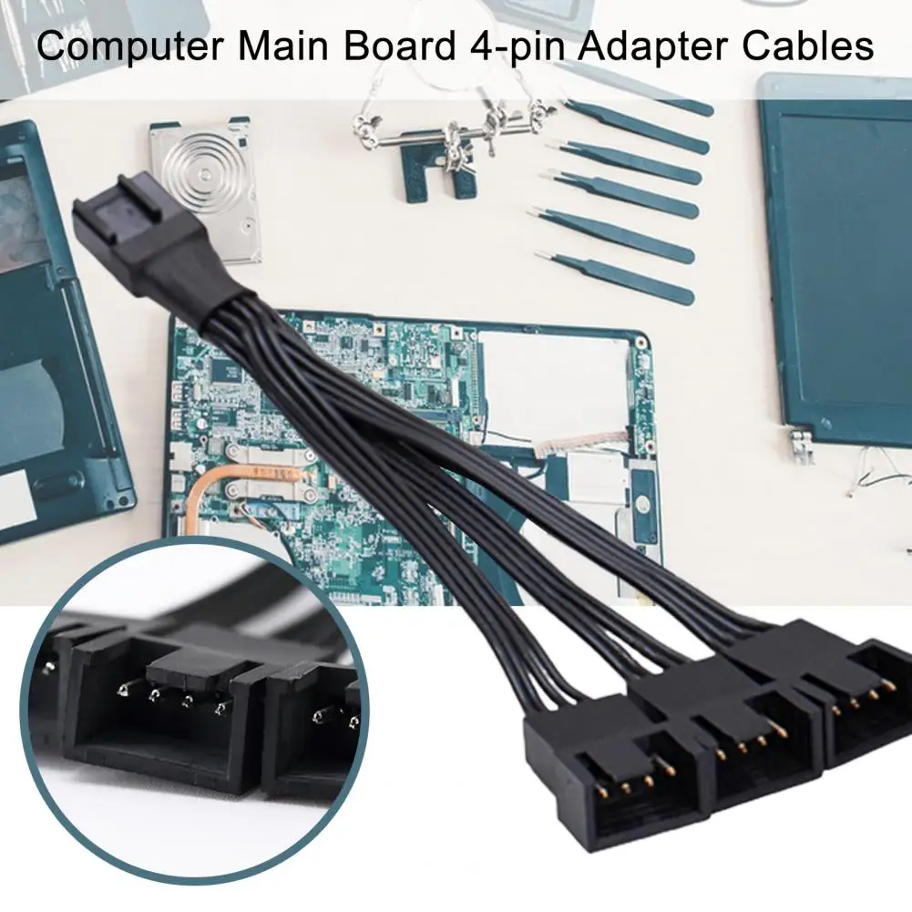 أسلاك تمديد سوداء للتمديد ، أسلاك محول ، لا رخاوة ، موصلية كهربائية جيدة ، كابلات 4 دبوس ، مضادة للتداخل ، أسلاك تمديد