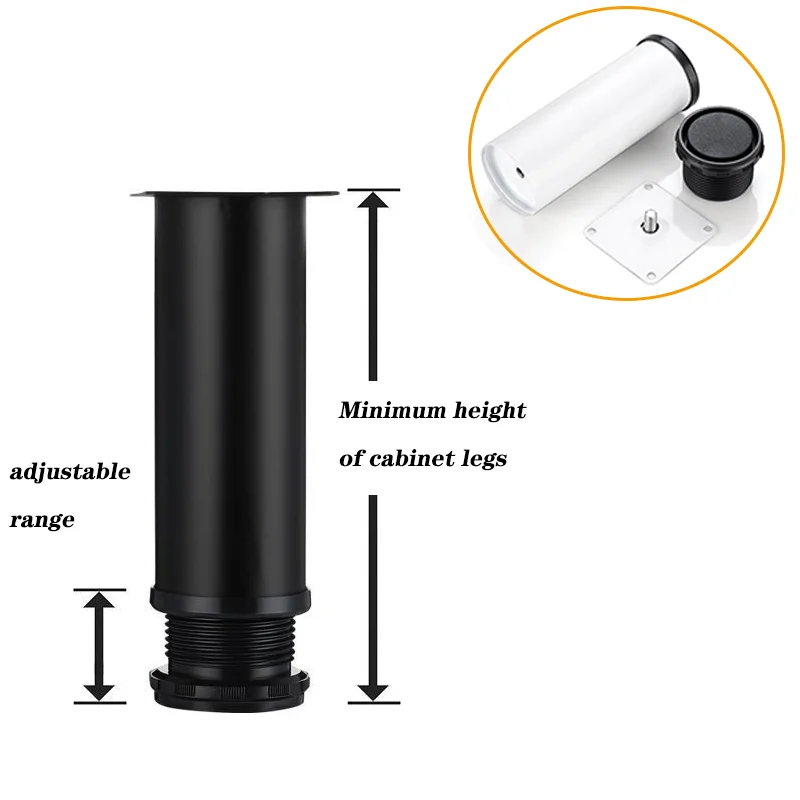 1 أو 4 قطع الفولاذ المقاوم للصدأ طاولة قابلة للتعديل أريكة سرير قدم الصلب الأثاث الساق خزانة أنبوب دائري